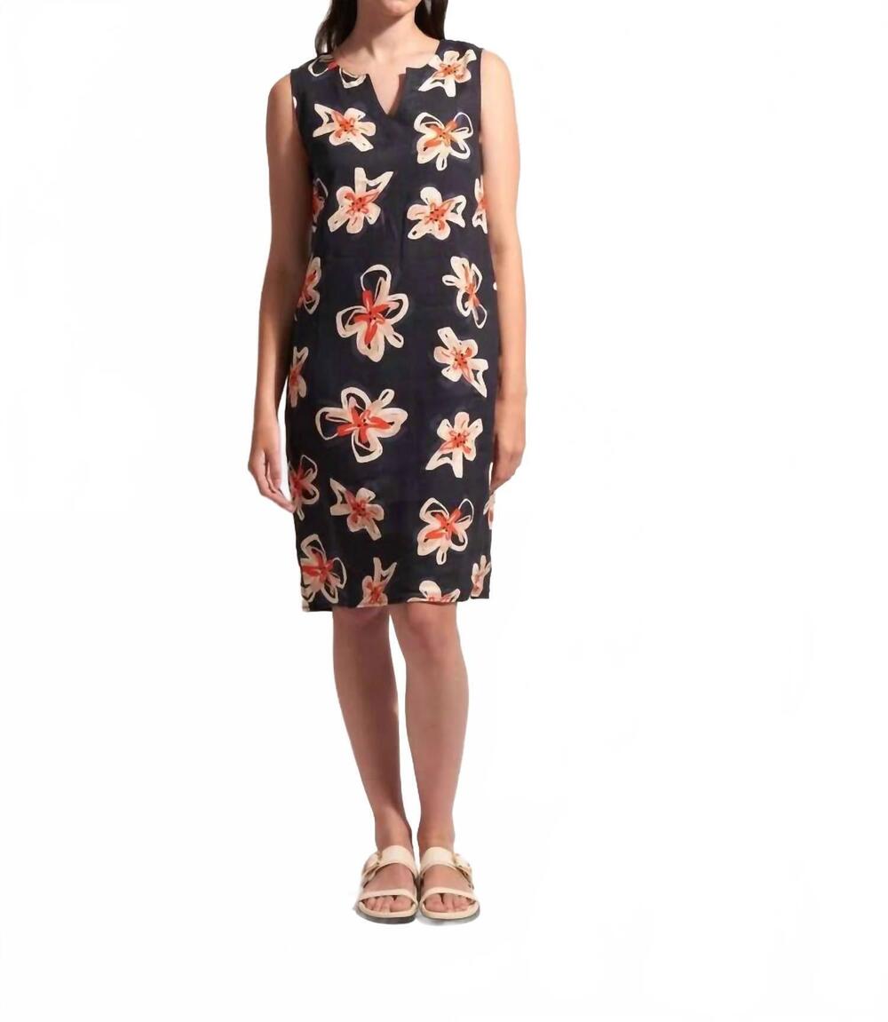 NEW FOIL v-neck sleeveless midi dress in flower doodle